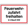 Hinweisschilder f�r Feuerwehrzufahrten