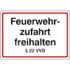 Hinweisschilder f�r Feuerwehrzufahrten