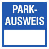 Parkausweis-Vignette, blau