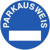 Parkausweis-Vignette, blau