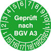 Pr�fplakette - Gepr�ft nach BGV A3 15-20
