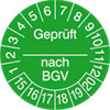Pr�fplakette - Gepr�ft...nach BGV 15-20