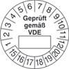 Pr�fplakette - Gepr�ft gem�� VDE 15-20