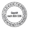 Pr�fplaketten, Gepr�ft nach BGV D36