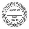 Pr�fplaketten - Gepr�ft von_ nach BGV A3