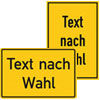 Textschilder - Grundfarbe gelb, Schrift schwarz