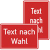 Textschilder - Grundfarbe rot, Schrift wei�