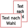Textschilder wei�, Rand rot, Schrift schwarz
