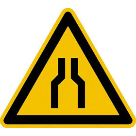 Warnschild Warnung vor Engstelle