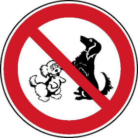 Verbotsschild Hundeverbot