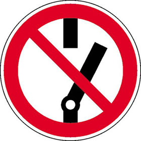 Verbotsschild Nicht schalten