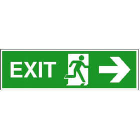 Rettungsschild - nachleuchtend Symbol: Rettungsweg rechts