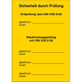 Pr�fnachweis nach VDE 0100 / 0105 - Version B 