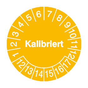 Pr�fplaketten - Kalibriert in Jahresfarbe