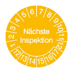Pr�fplaketten - N�chste Inspektion in Jahresfarbe