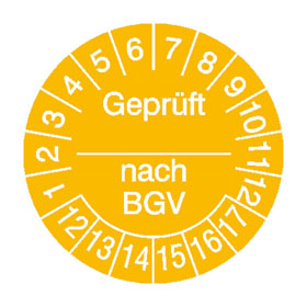Pr�fplaketten - Gepr�ft...nach BGV in Jahresfarbe