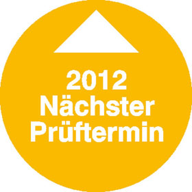 Jahrespr�fplakette - N�chster Pr�ftermin in Jahresfarbe