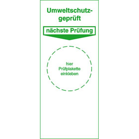 Grundplakette - Umweltschutzgepr�ft gr�n/wei�