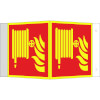 Brandschutzschild PLUS - Winkel  -  langnachleuchtend + tagesfluoreszierend Löschschlauch