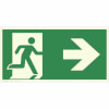 Fluchtwegschild - langnachleuchtend Notausgang rechts,  (Kombischild)