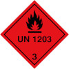 SafetyMarking Gefahrzettel nach ADR Klasse 3, Entzündbare flüssige Stoffe UN 1203