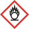 GHS - Gefahrensymbol 03 Flamme über Kreis Gefahrstoffetikett Folie selbstklebend