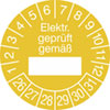 Prüfplaketten - Elektr. geprüft gemäß... in Jahresfarbe