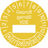 Prüfplaketten - Geprüft gemäß VDE in Jahresfarbe