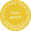 Prüfplaketten - Elektr. geprüft in Jahresfarbe