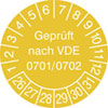 Prüfplakette Geprüft nach VDE 0701 / 0702