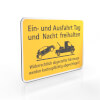 Hinweisschild für Gewerbe und Privat Ein - und Ausfahrt Tag und Nach freihalten -  Gelb