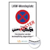 Individuell gefertigtes Parkplatzschild Aluminium 2, 0 mm weiß, Ecken spitz, ohne Bohrung