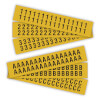 Selbstklebende Ziffern und Buchstaben auf Karte Schrifthöhe 75, 0 mm, gelb /  schwarz