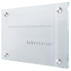 CRISTALLO Türschilder aus Einscheiben - Sicherheitsglas, hochwertige Edelstahlhalter, 