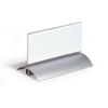 Tischnamensschild hochwertiger Aufsteller mit Acrylplatte und Aluminiumfuß, 
