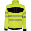 Korntex EOS HiVis Softshell Jacket mit schwarzer Brust Signalgelb zwei Seitentaschen, eine Brusttasche mit Reißverschluss