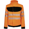 Korntex EOS HiVis Softshell Jacket mit schwarzer Brust Signalorange zwei Seitentaschen, eine Brusttasche mit Reißverschluss
