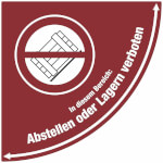 Bodenmarkierung für Türbereiche R10 Abstellen oder Lagern verboten