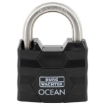 Burg Wächter Zylinder-Vorhangschloss Ocean 490 Ni 50 massiver Messingkörper mit Kunststoffmantel Seewasserfest