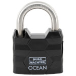 Burg Wächter Zylinder-Vorhangschloss Ocean 490 Ni 60 massiver Messingkörper mit Kunststoffmantel Seewasserfest