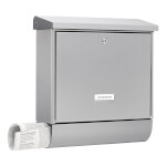 Burg Wächter Edelstahl-Briefkasten InoxStar 4720 Ni mit Schutzlack, versiegelt, zeitungsbox und Namensfenster