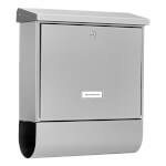 Burg Wächter Edelstahl-Briefkasten InoxStar 4730 Ni mit Schutzlack, versiegelt großer Zeitungsbox und Namensfenster