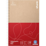 share Collegeblock A4 80 Blatt kariert 100% aus recyceltem Papier, Blattfarbe: weiß liniert, 80 g/qm