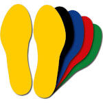 Stellplatzmarkierung zur Lagerplatzkennzeichnung Typ: Fußabdruck, PVC selbstklebend, sofort befahrbar