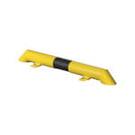 Mottez XXL Rollstoppbalken gelb mit schwarzem Signalstreifen niedrige Schutzkannte mit Bodenplatte zum Aufschrauben