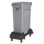 Rubbermaid Sparset Slim Jim Abfalleimer 60 l mit Transportroller stabiler Abfallbehälter mit platzsparendem Design