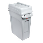 Rubbermaid Sparset Slim Jim Abfalleimer 60 l mit Schwingdeckel stabiler Abfallbehälter mit platzsparendem Design