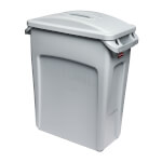 Rubbermaid Sparset Slim Jim Abfalleimer 60 l mit Deckel stabiler Abfallbehälter mit platzsparendem Design