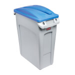 Rubbermaid Sparset Slim Jim Abfalleimer 60 l mit Schlitzdeckel stabiler Abfallbehälter mit platzsparendem Design