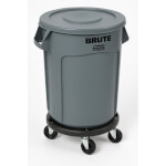 Rubbermaid Sparset Brute Abfalleimer 76 l mit Deckel und Transportroller bruchsicherer Abfallbehälter für Innen- und Außenbereiche